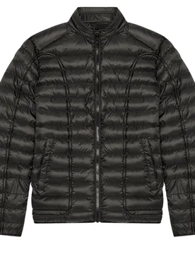 Mens Plain Black Padded Jacket - Size Medium - Diesel - FashionsVida