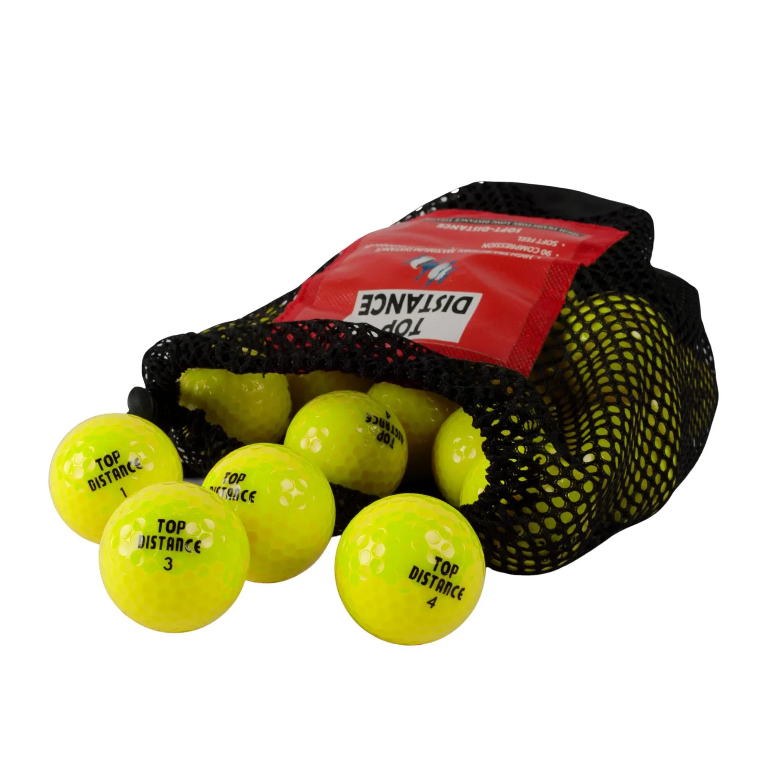 Golfbälle Top Distance - 30er Netz, gelb - Golftech - FashionsVida