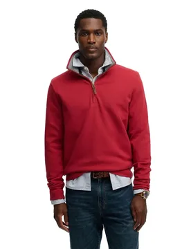 Sweat à Demi-zip Essential Pique Prep Red XL - Superdry - FashionsVida
