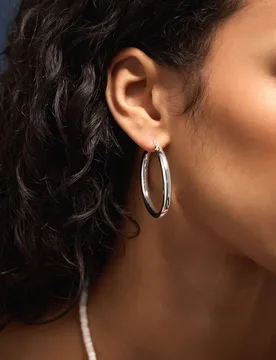 Silver Plated Hoop Earrings Silver female - Accessorize - FashionsVida