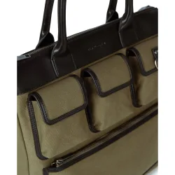Bolso shopper de lona y piel