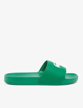 Serve Leather Slip On Pool Sliders Green Mix male - Lacoste - FashionsVida