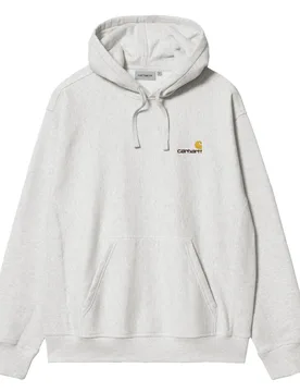 Hooded American Script Sweatshirt Ash Heather XXL Herren - Carhartt WIP - FashionsVida