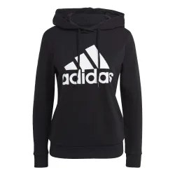 Womens Essentials Relaxed Logo Hoodie - Black/white Material_cotton - Size X-Large