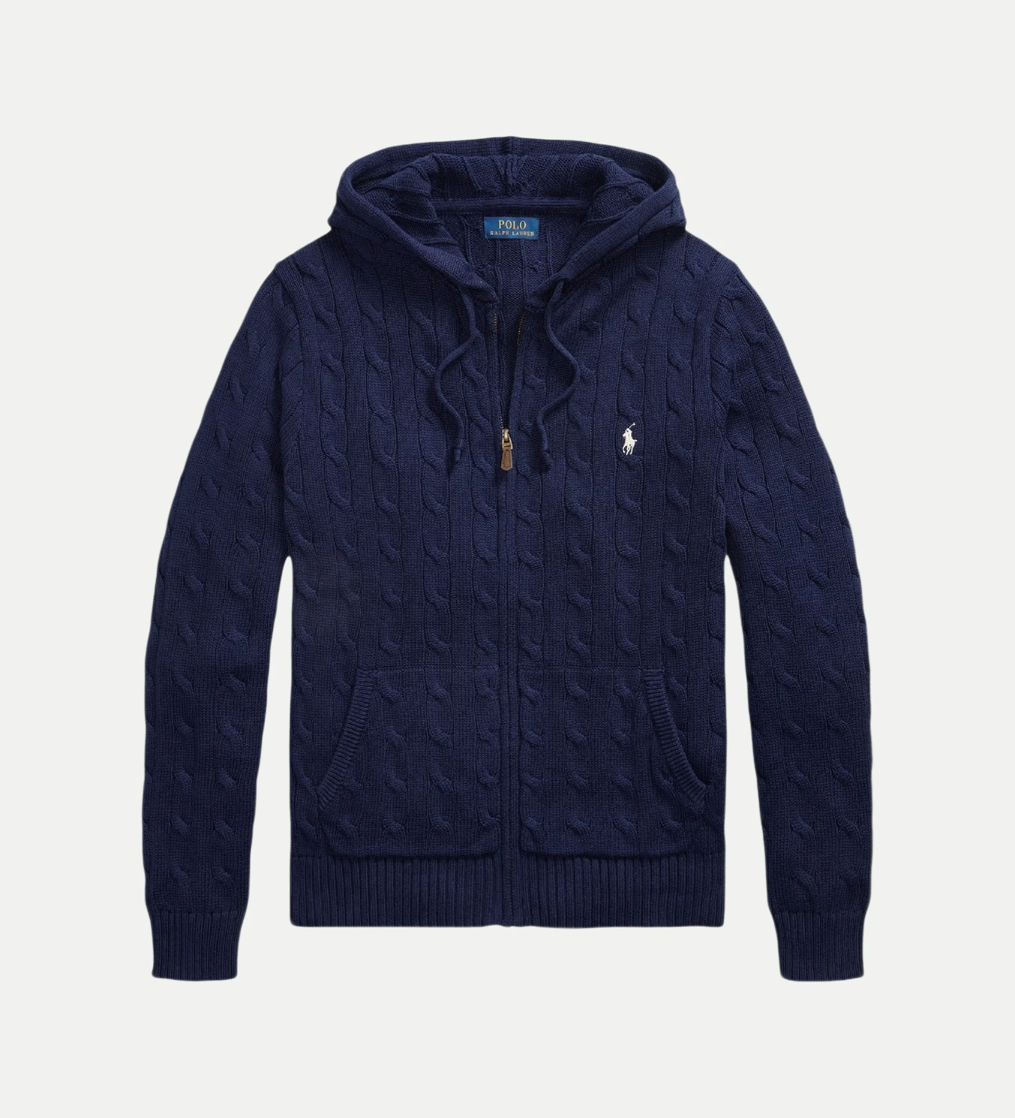 Polo Pullover mit Zopfmuster Blau S - Ralph Lauren - FashionsVida