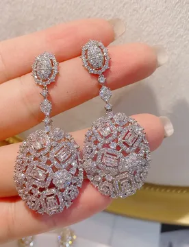 HIBRIDE Full Micro Zirconia Pave Waterdrop Earrings For Women Bridal 2022 New Fashion Dangle Earrings Femme Brincos E-1132 - Aliexpress - FashionsVida