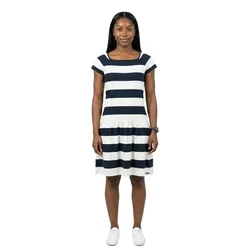Vestito Lungo A Maniche Corte Petra Dark Navy / Pearl M
