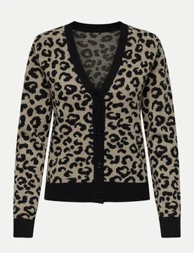 Strickjacke ONLLEO mit Leo-Print Mehrfarbig XS - Only - FashionsVida