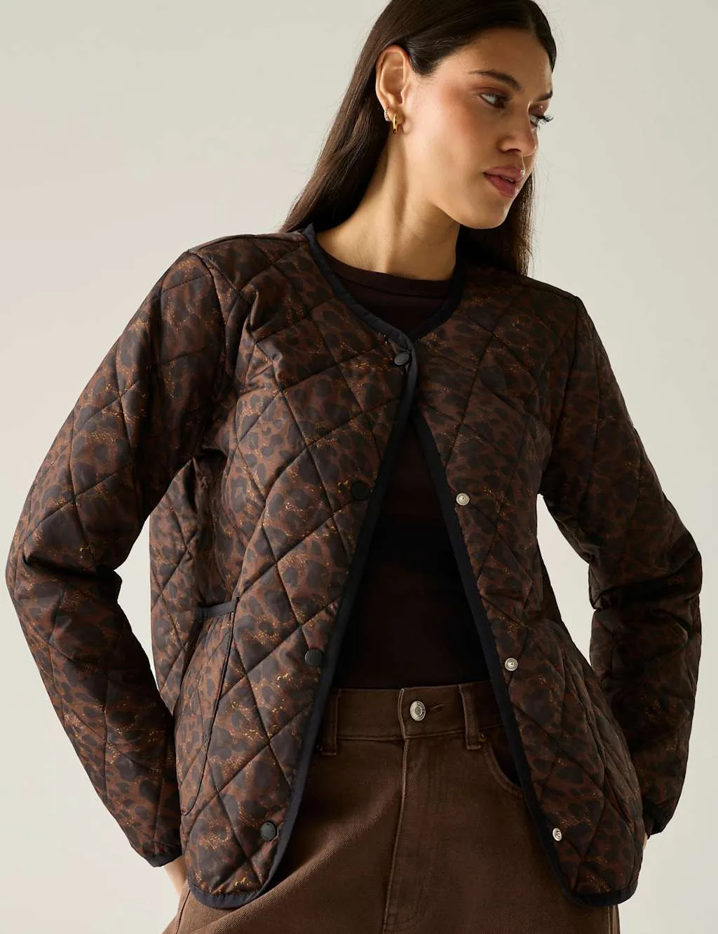 Maia Leopard Print Quilted Jacket Brown female - Regatta - FashionsVida