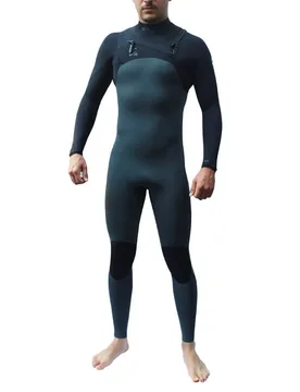 Combinaison En Néoprène à Manches Longues Avec Fermeture éclair Sur La Poitrine Surf Ultra Stretch Warma 3/2 Mm Black / Blue XS - Kynay - FashionsVida