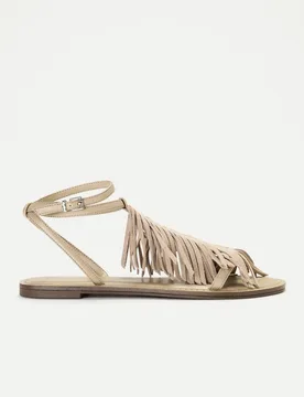 Sandalias planas con flecos en empeine - Tintoretto - FashionsVida