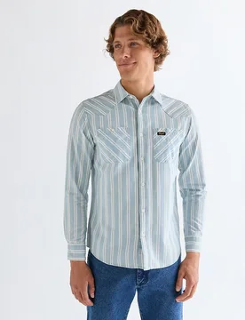 Camisa de hombre de manga larga a rayas - Wrangler - FashionsVida