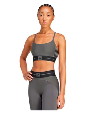 Soutien-gorge De Sport à Faible Impact Hyperglam Rib Bralette Grey Six / Black L - Adidas - FashionsVida