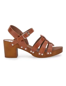 Zoccoli con Cinturino Cognac Vera Pelle 5759 38 - PITTARELLO LOVE - FashionsVida