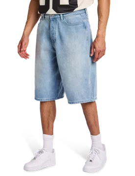 Apex Longline Herren Kurze Hosen - Blau - Größe L - Baumwoll-Denim Blue L - Street Cartel - FashionsVida