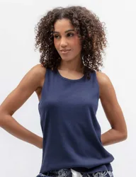 Cotton Modal Ribbed Vest Navy female