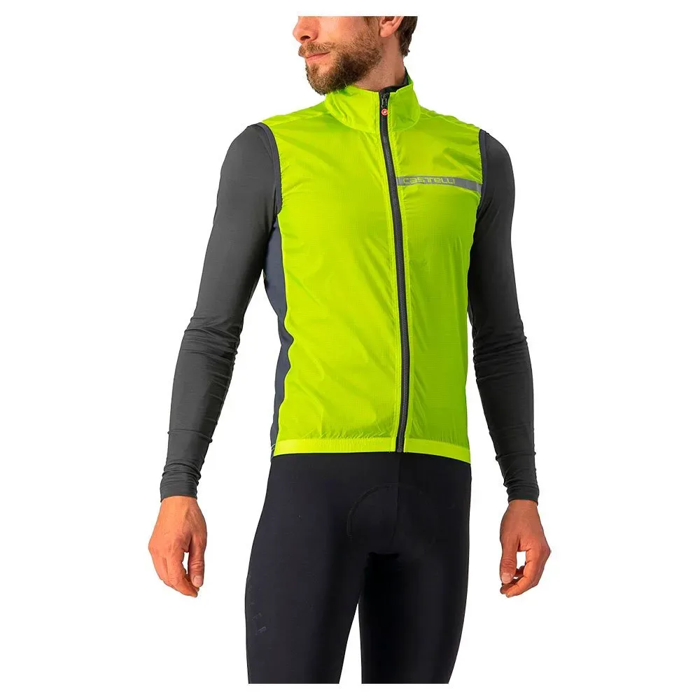 Gilet Squadra Stretch Electric Lime / Dark Grey - Castelli - FashionsVida
