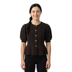 Cardigan Silly Puff Knit Hot Fudge / Melange 2XL