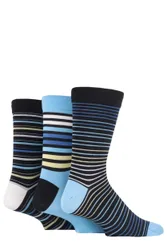 Pair Cool Neon Comfort Cuff Gentle Bamboo Striped and Plain Socks with Smooth Toe Seams Men's 7-11 Mens - - Blue - Size: 7-11 Mens