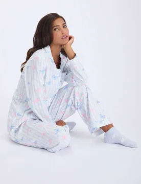 Fleece Butterfly Pyjama Set in a Bag Blue Mix female - Boux Avenue - FashionsVida