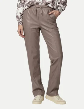 Straight-Leg Kunstlederhose Braun 40 - monari - FashionsVida