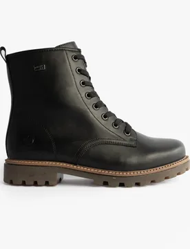Womens Leather Ankle Zip Boots Black - Size Uk 8 - Remonte - FashionsVida
