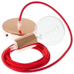 Cables Suspension Luminaire Rc35 50 Cm Fire Red / Copper One Size