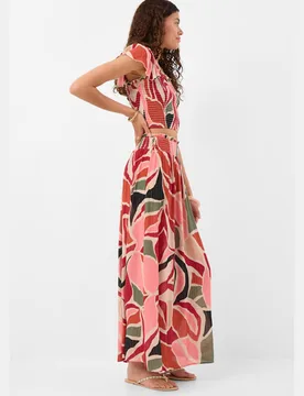 Abstract Print Shirred Maxi Skirt Multi female - Accessorize - FashionsVida