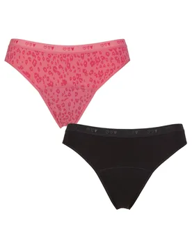 Girls and Teens 2 Pack First Period Bikini Briefs Pink Age 13-14 - Pink - Size: 13-14 Years - Love Luna - FashionsVida
