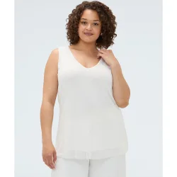 Top de mujer de tul con escote en v ajuste y diseño para el máximo confort