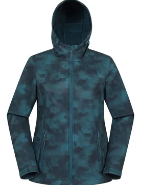 Exodus Womens Printed Water Resistant Softshell Jacket - Green - Green - Size: 16 - Mountain Warehouse - FashionsVida