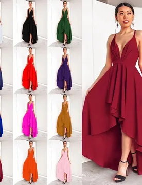 Women's Elegant Party Dress Plus Size V Neck Evening Dress Sexy Backless Bandage dresses Big Swing Formal Prom Dresses - Aliexpress - FashionsVida