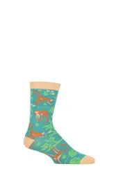Pair Shared Earth Bamboo Monkeys Socks Multi 3-7 - Multi Coloured - Size: 3-7