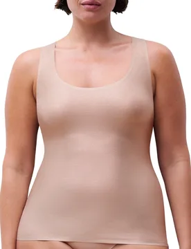 Womens Softstretch Vest Top - Beige Polyamide - One Size - Chantelle - FashionsVida