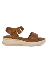 Sandali cuoio con zeppa e strappo in velcro 5493097 39