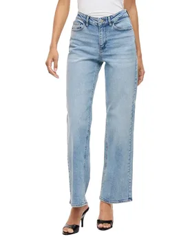 Jean Lisa Straight Fit Light Blue Denim / Detail Wash 02 44 - Vila - FashionsVida