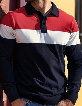 Simple Stripe Pattern Polo Shirt Fashion Casual Mens 3D Printed Long Sleeve Polo T Shirts Loose Spring Autumn Streetwear Tops - Aliexpress - FashionsVida