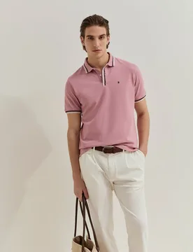 Polo de algodón piqué de hombre de corte regular - Lion of Porches - FashionsVida