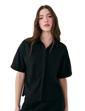 Lole Chemise à Manches Courtes Olivie Black S - Lolë - FashionsVida