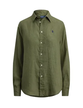 Bluse e camicie donna - classic long sleeve button front shirt - verde - Ralph Lauren - FashionsVida