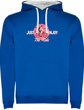 Felpa Con Cappuccio Just Enjoy The Ride Two-colour Royal Blue / White - Kruskis - FashionsVida