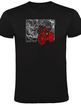 Maglietta A Maniche Corte Topographic Black - Kruskis - FashionsVida