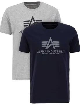 Industries T-shirt à Manches Courtes Basic 2 Unités Greyheat / Rep Blue XL - ALPHA - FashionsVida
