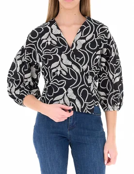 Blusa a portafoglio NERO 40 - Pennyblack - FashionsVida