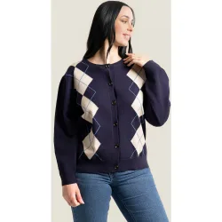 Chaqueta abotonada con rombos en delantero