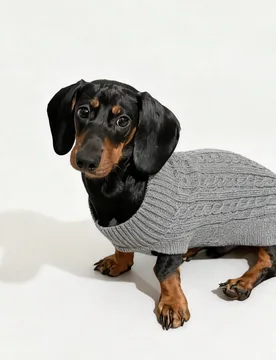Nuevo 1 pieza Suéter de punto de cable estilo británico gris para mascotas, jersey ajustado para salchichas, gatos y perros pequeños a medianos, ro - Shein - FashionsVida