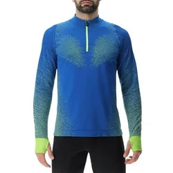 Maglietta A Maniche Lunghe Running Exceleration Zip Up Lapis / Lime S