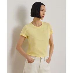 Camiseta de mujer de algodón de manga corta