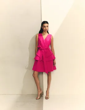Vestido corto con volantes asimétricos - Hannibal Laguna Collection - FashionsVida