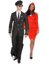 Paarkostüm Pilot und Sexy Stewardess